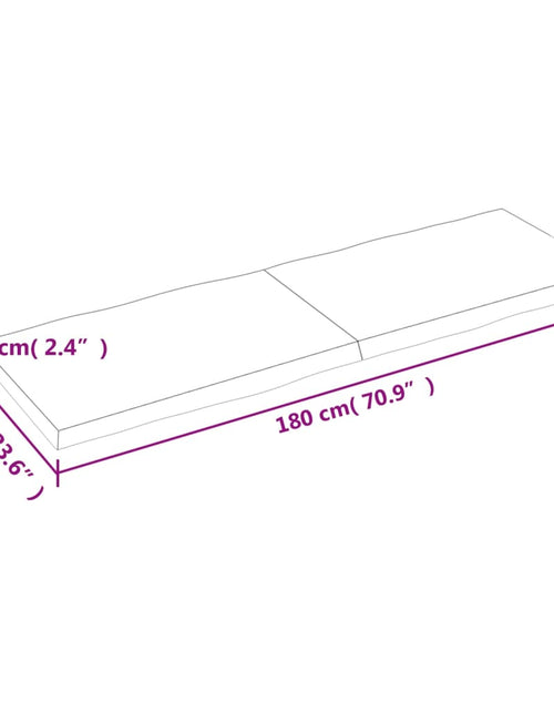 Încărcați imaginea în vizualizatorul Galerie, Blat masă, maro, 180x60x6 cm, lemn stejar tratat contur natural - Lando
