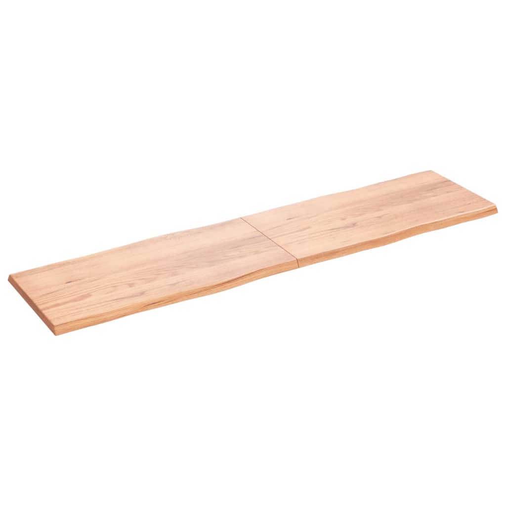 Blat masă, maro, 200x50x4 cm, lemn stejar tratat contur natural - Lando