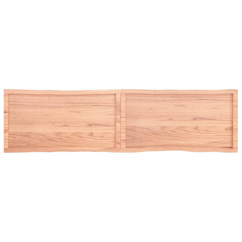 Blat masă, maro, 200x50x6 cm, lemn stejar tratat contur natural - Lando