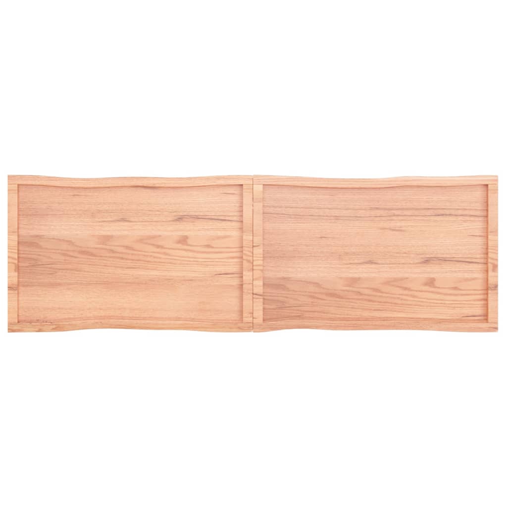 Blat masă, maro, 200x60x4 cm, lemn stejar tratat contur natural - Lando