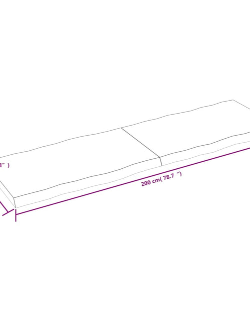 Загрузите изображение в средство просмотра галереи, Blat masă, maro, 200x60x6 cm, lemn stejar tratat contur natural - Lando
