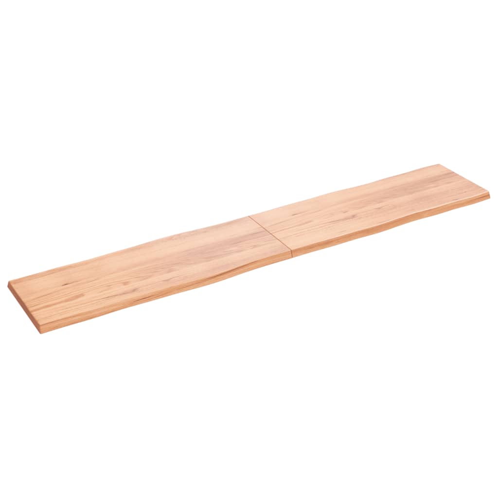 Blat masă, maro, 220x40x4 cm, lemn stejar tratat contur natural - Lando