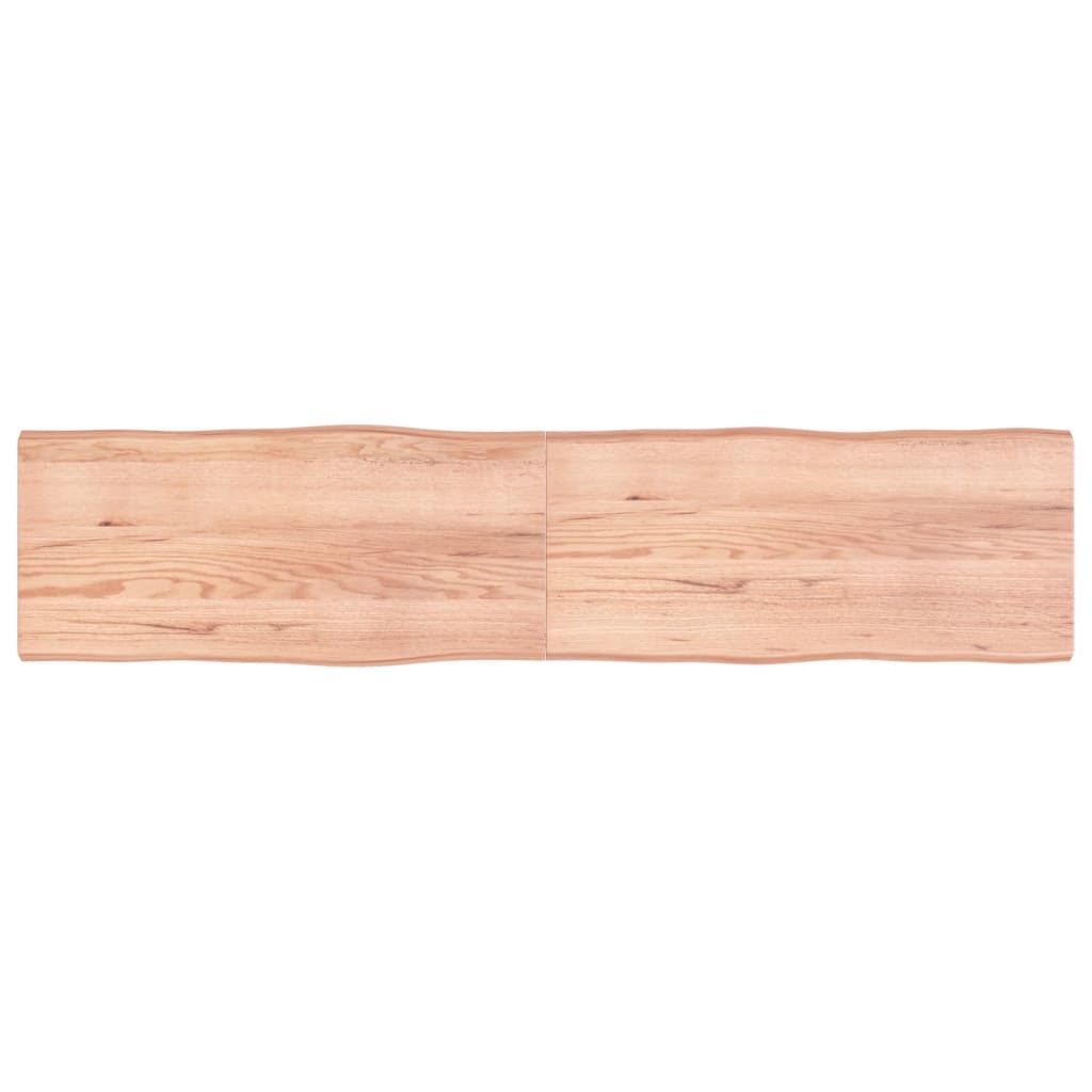 Blat masă, maro, 220x50x4 cm, lemn stejar tratat contur natural - Lando
