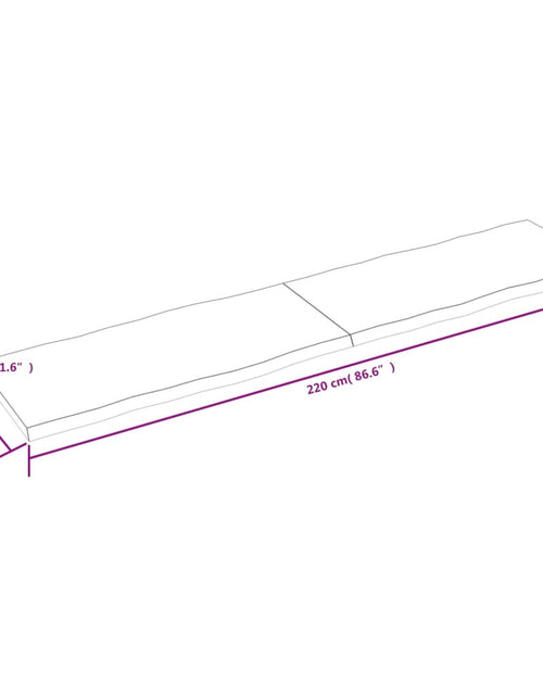 Încărcați imaginea în vizualizatorul Galerie, Blat masă, maro, 220x50x4 cm, lemn stejar tratat contur natural - Lando
