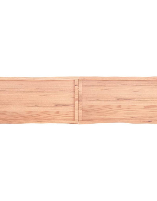 Загрузите изображение в средство просмотра галереи, Blat masă, maro, 220x50x6 cm, lemn stejar tratat contur natural - Lando
