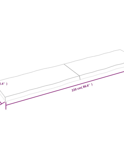 Încărcați imaginea în vizualizatorul Galerie, Blat masă, maro, 220x50x6 cm, lemn stejar tratat contur natural - Lando
