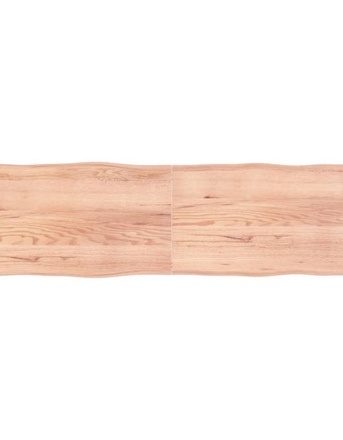 Încărcați imaginea în vizualizatorul Galerie, Blat masă, maro, 220x60x4 cm, lemn stejar tratat contur natural - Lando
