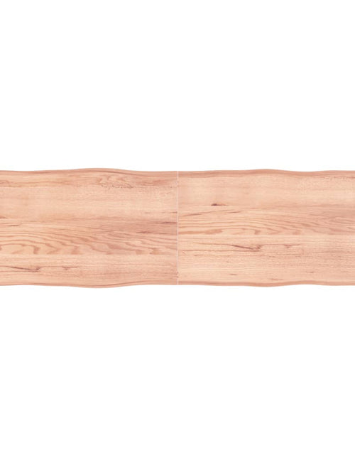 Загрузите изображение в средство просмотра галереи, Blat masă, maro, 220x60x6 cm, lemn stejar tratat contur natural - Lando
