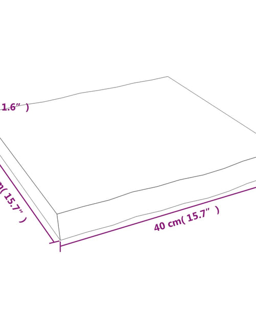 Загрузите изображение в средство просмотра галереи, Blat masă, 40x40x4 cm, gri, lemn stejar tratat contur organic - Lando
