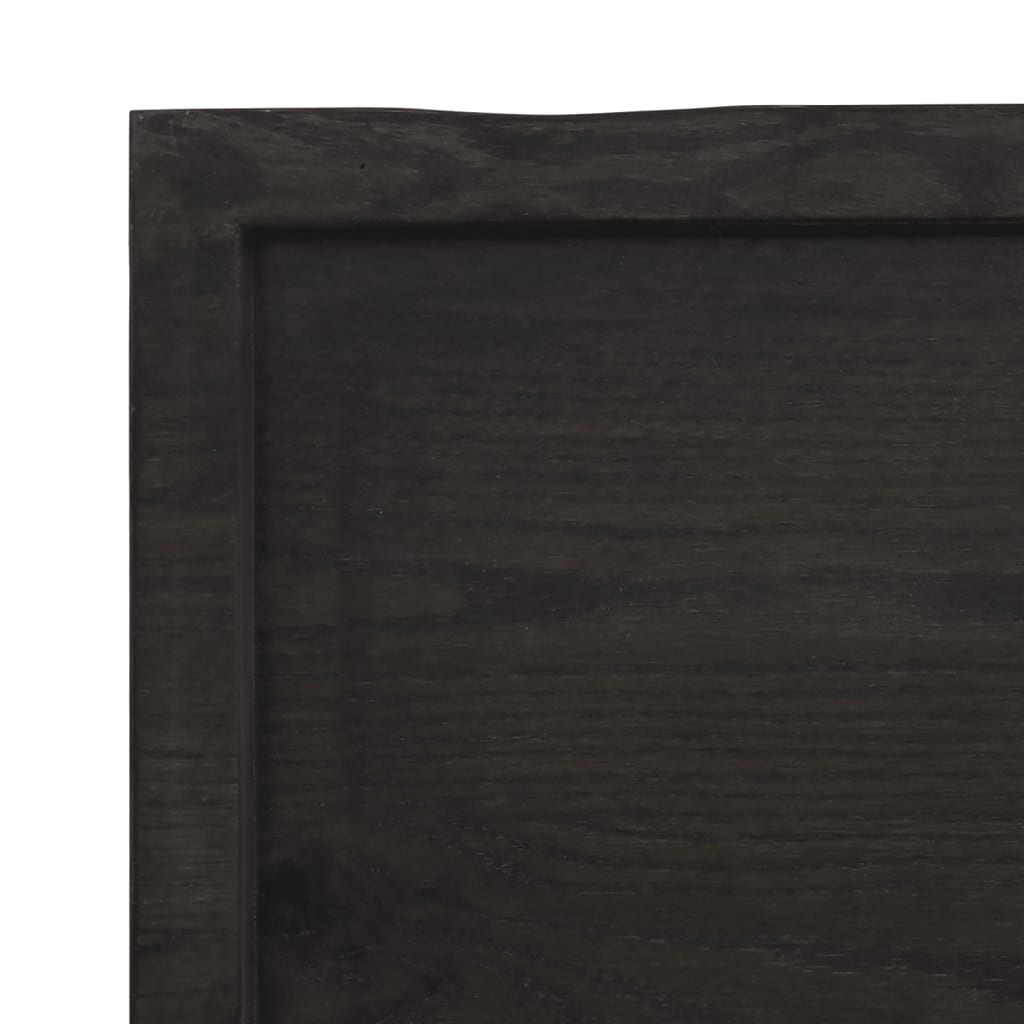 Blat masă, 80x50x6 cm, gri, lemn stejar tratat contur organic - Lando