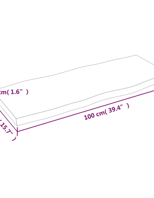 Încărcați imaginea în vizualizatorul Galerie, Blat masă, 100x40x4 cm, gri, lemn stejar tratat contur organic - Lando
