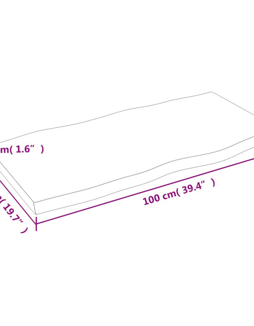 Încărcați imaginea în vizualizatorul Galerie, Blat masă, 100x50x4 cm, gri, lemn stejar tratat contur organic - Lando
