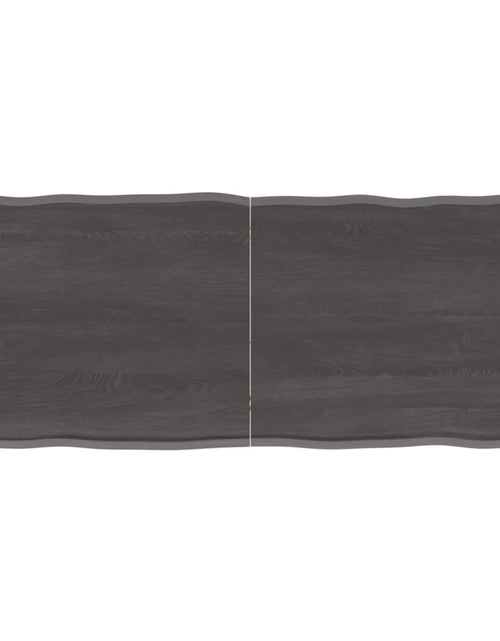 Încărcați imaginea în vizualizatorul Galerie, Blat masă, 120x50x4 cm, gri, lemn stejar tratat contur organic - Lando

