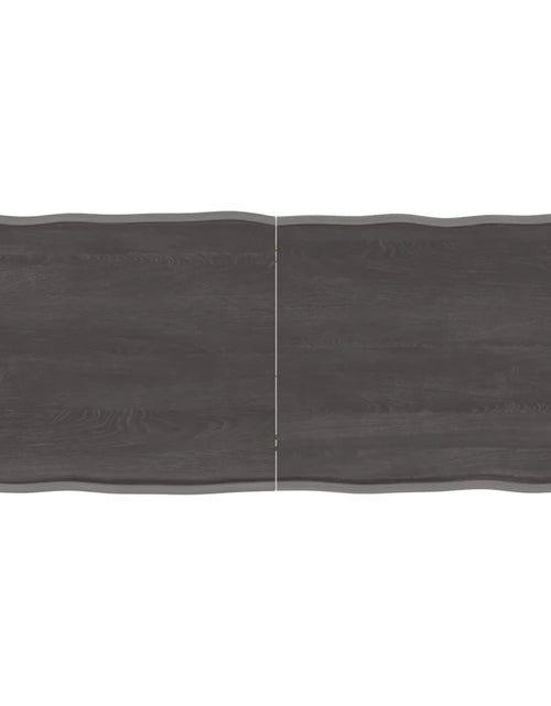 Încărcați imaginea în vizualizatorul Galerie, Blat masă, 120x50x6 cm, gri, lemn stejar tratat contur organic - Lando

