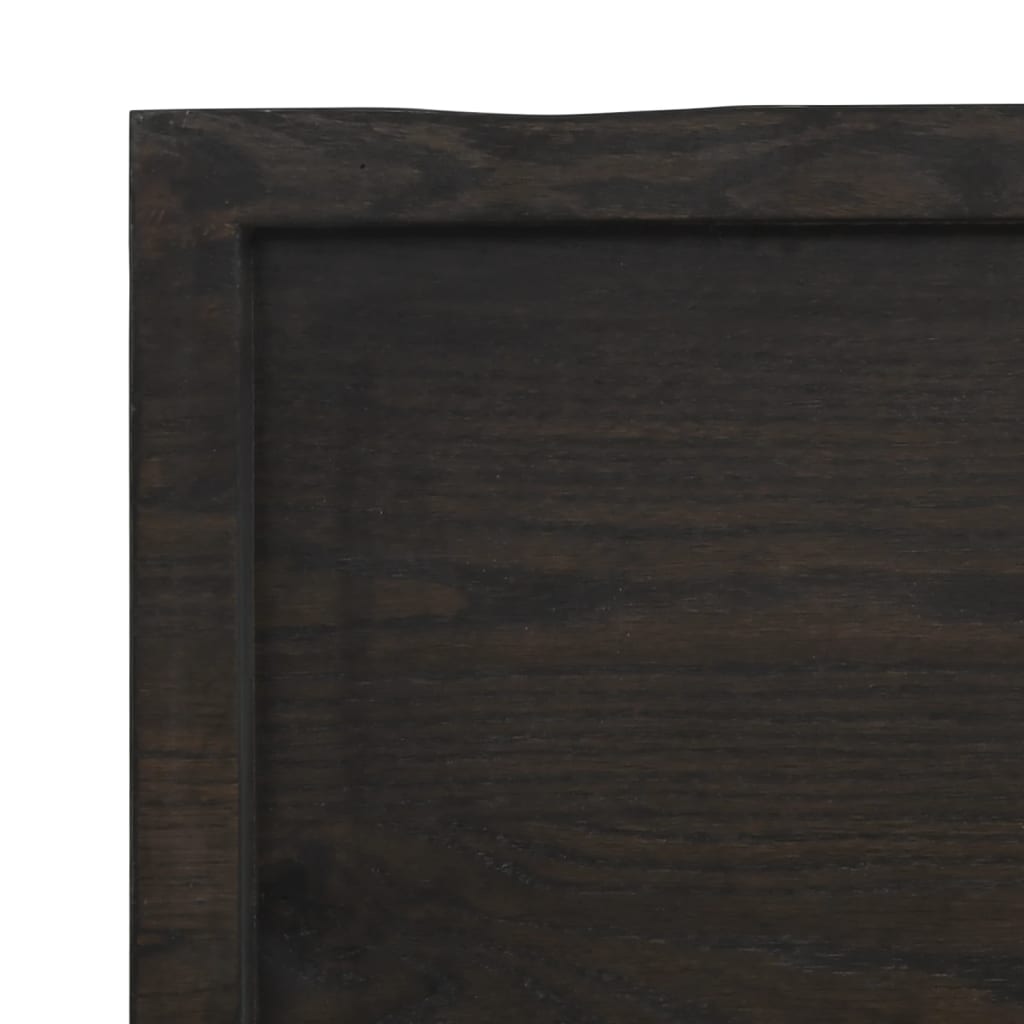 Blat masă, 140x40x4 cm, gri, lemn stejar tratat contur organic - Lando