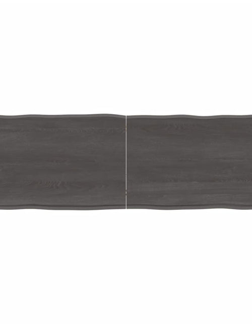 Încărcați imaginea în vizualizatorul Galerie, Blat masă, 160x50x6 cm, gri, lemn stejar tratat contur organic - Lando
