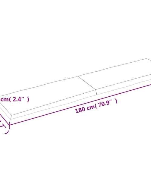 Încărcați imaginea în vizualizatorul Galerie, Blat masă, 180x40x6 cm, gri, lemn stejar tratat contur organic - Lando
