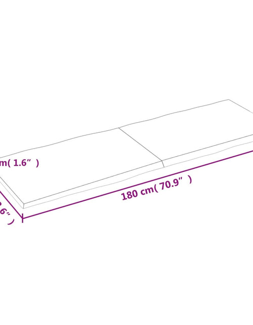 Încărcați imaginea în vizualizatorul Galerie, Blat masă, 180x60x4 cm, gri, lemn stejar tratat contur organic - Lando
