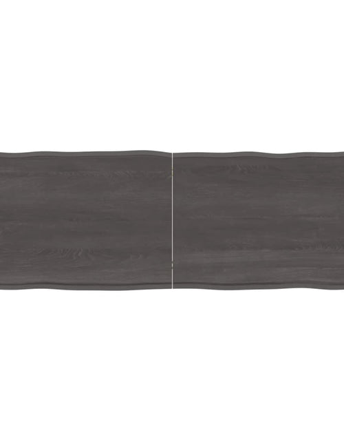Încărcați imaginea în vizualizatorul Galerie, Blat masă, 180x60x6 cm, gri, lemn stejar tratat contur organic - Lando

