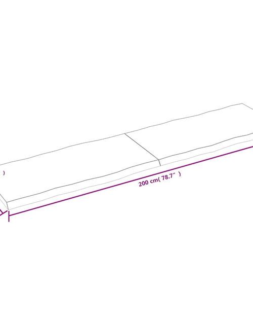 Загрузите изображение в средство просмотра галереи, Blat masă, 200x50x4 cm, gri, lemn stejar tratat contur organic - Lando
