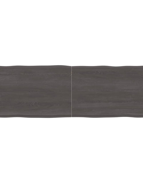 Încărcați imaginea în vizualizatorul Galerie, Blat masă, 200x60x6 cm, gri, lemn stejar tratat contur organic - Lando
