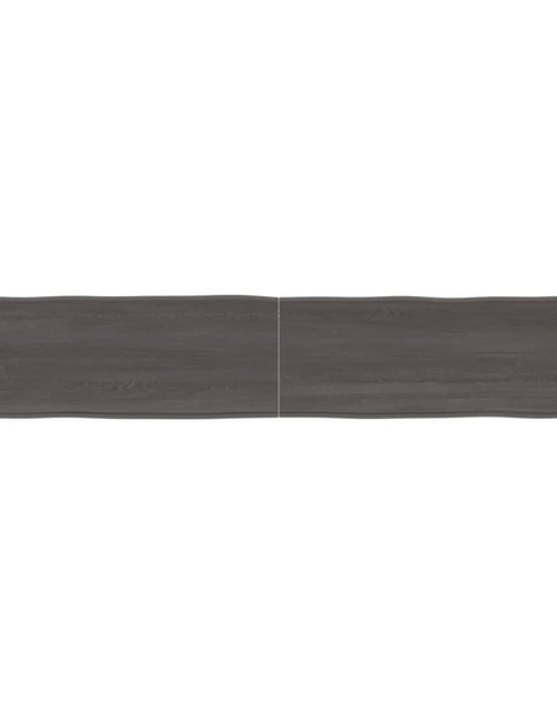 Încărcați imaginea în vizualizatorul Galerie, Blat masă, 220x40x4 cm, gri, lemn stejar tratat contur organic - Lando
