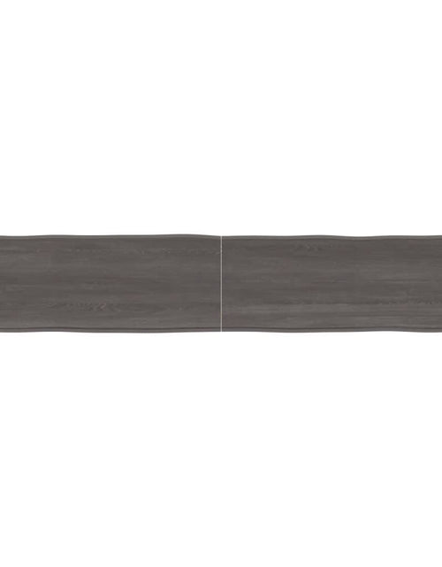 Încărcați imaginea în vizualizatorul Galerie, Blat masă, 220x40x6 cm, gri, lemn stejar tratat contur organic - Lando
