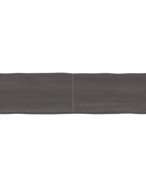 Încărcați imaginea în vizualizatorul Galerie, Blat masă, 220x50x4 cm, gri, lemn stejar tratat contur organic - Lando
