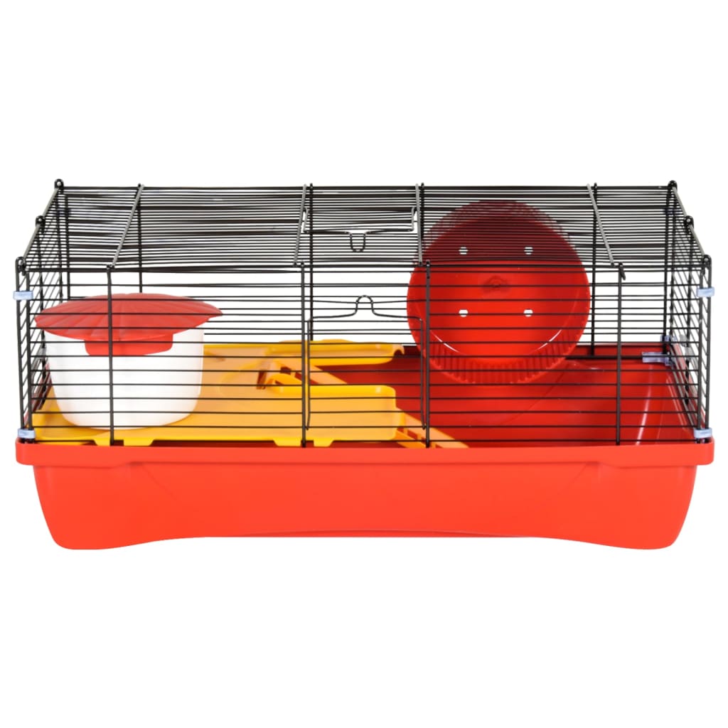 Cușcă de hamsteri, roșu, 58x32x36 cm, polipropilenă și metal Lando - Lando