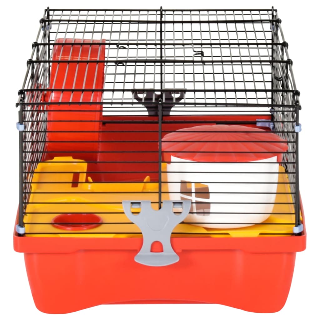 Cușcă de hamsteri, roșu, 58x32x36 cm, polipropilenă și metal Lando - Lando