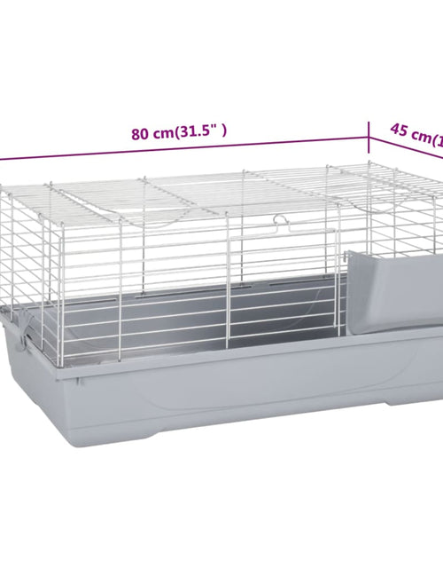 Încărcați imaginea în vizualizatorul Galerie, Cușcă animale mici, gri, 80x45x39 cm, polipropilenă și metal Lando - Lando
