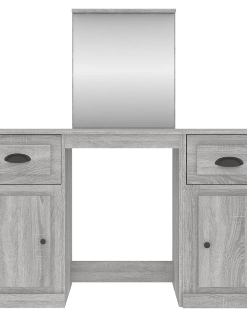Încărcați imaginea în vizualizatorul Galerie, Masă de toaletă cu oglindă, sonoma gri, 130x50x132,5 cm - Lando

