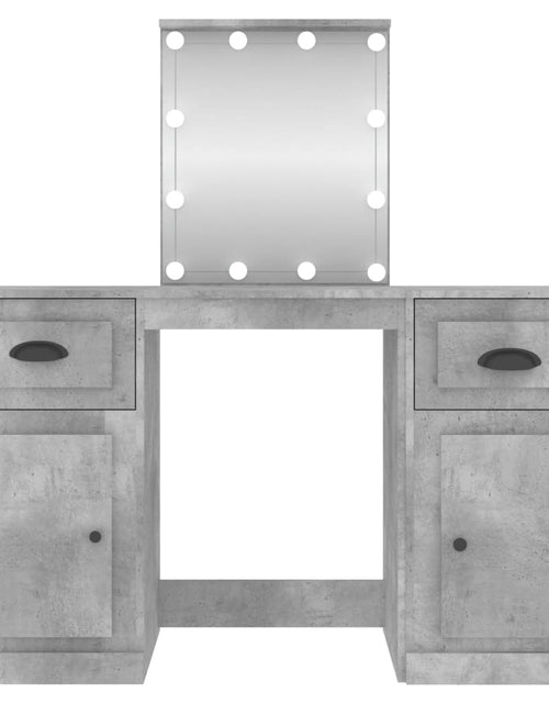 Încărcați imaginea în vizualizatorul Galerie, Masă de toaletă cu LED, gri beton, 130x50x132,5 cm - Lando
