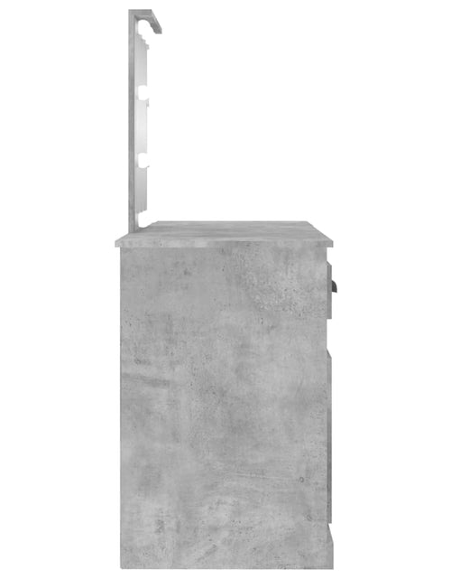 Încărcați imaginea în vizualizatorul Galerie, Masă de toaletă cu LED, gri beton, 130x50x132,5 cm - Lando
