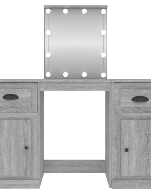 Загрузите изображение в средство просмотра галереи, Masă de toaletă cu LED, sonoma gri, 130x50x132,5 cm - Lando

