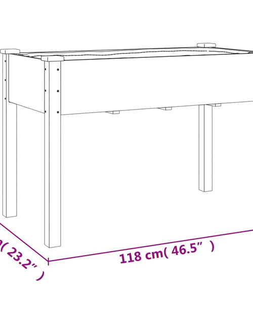 Încărcați imaginea în vizualizatorul Galerie, Jardinieră cu căptușeală, maro, 118x59x76 cm, lemn masiv brad Lando - Lando
