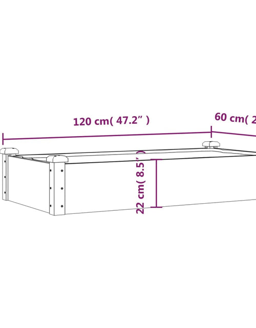 Încărcați imaginea în vizualizatorul Galerie, Strat de grădină înălțat cu căptușeală, 120x60x25 cm, lemn brad - Lando
