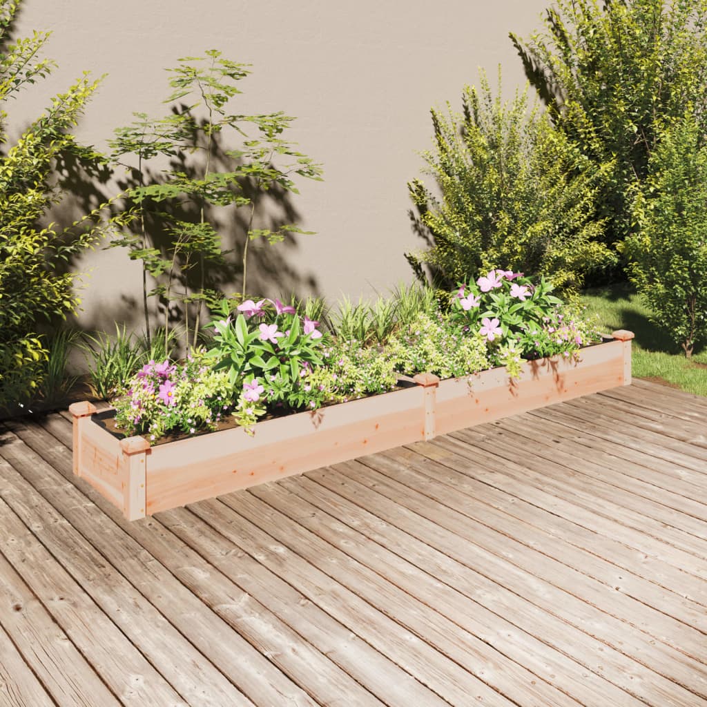 Strat de grădină înălțat cu căptușeală, 240x45x25 cm, lemn brad - Lando