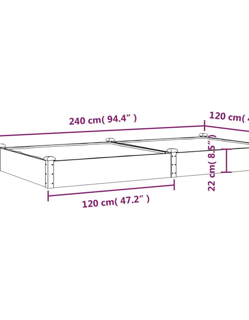 Încărcați imaginea în vizualizatorul Galerie, Strat de grădină înălțat cu căptușeală, 240x120x25 cm lemn brad - Lando
