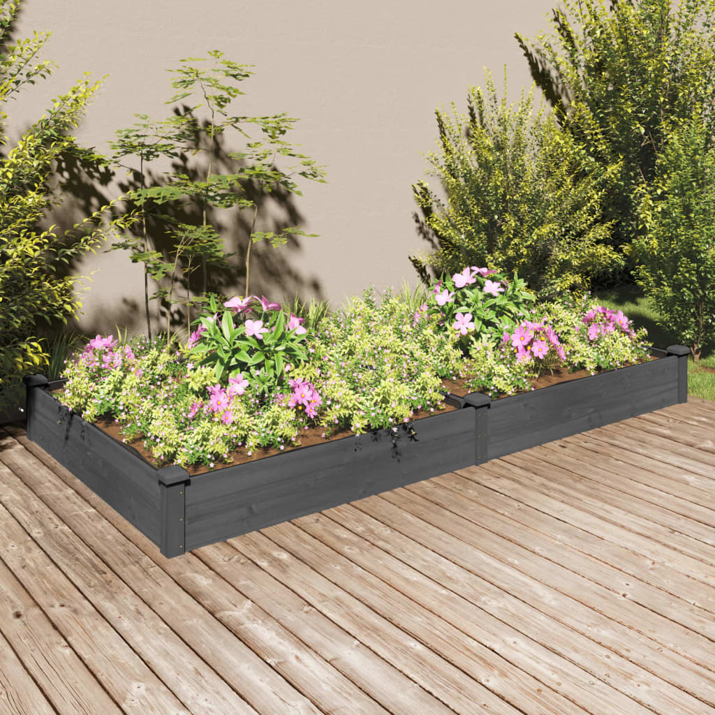 Strat grădină înălțat cu căptușeală gri 240x120x25cm, lemn brad Lando - Lando
