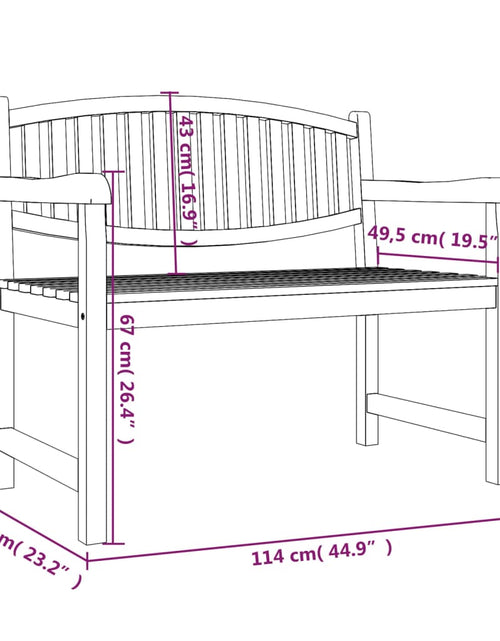 Încărcați imaginea în vizualizatorul Galerie, Bancă de grădină, 114x59x87 cm, lemn masiv de tec - Lando
