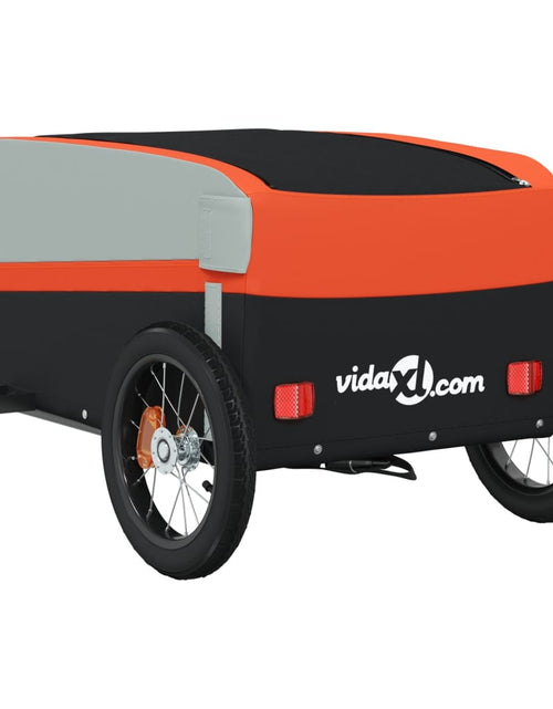Загрузите изображение в средство просмотра галереи, Remorcă de marfă pentru biciclete negru&amp;portocaliu 30 kg fier - Lando
