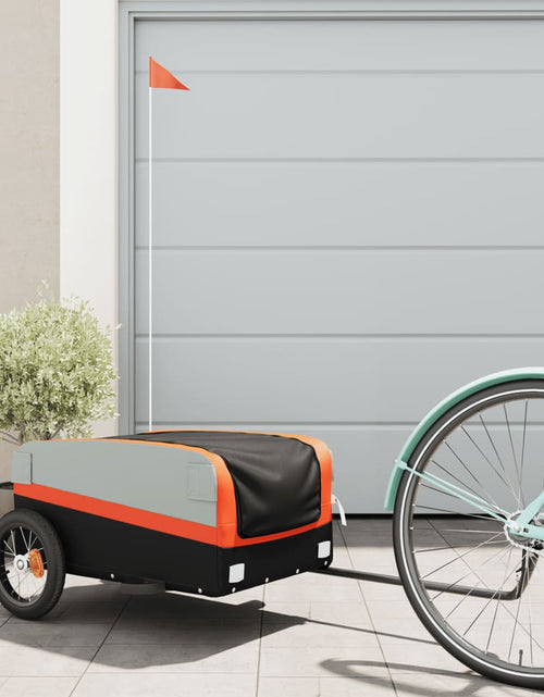 Încărcați imaginea în vizualizatorul Galerie, Remorcă de marfă pentru biciclete negru&amp;portocaliu 30 kg fier - Lando
