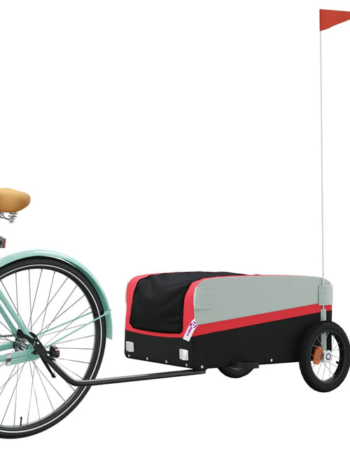 Încărcați imaginea în vizualizatorul Galerie, Remorcă de marfă pentru biciclete, negru și roșu, 30 kg, fier Lando - Lando

