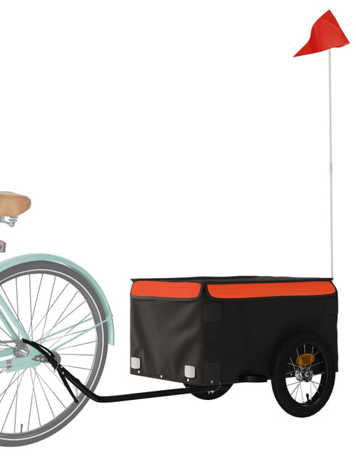 Încărcați imaginea în vizualizatorul Galerie, Remorcă de marfă pentru biciclete negru&amp;portocaliu 30 kg fier Lando - Lando
