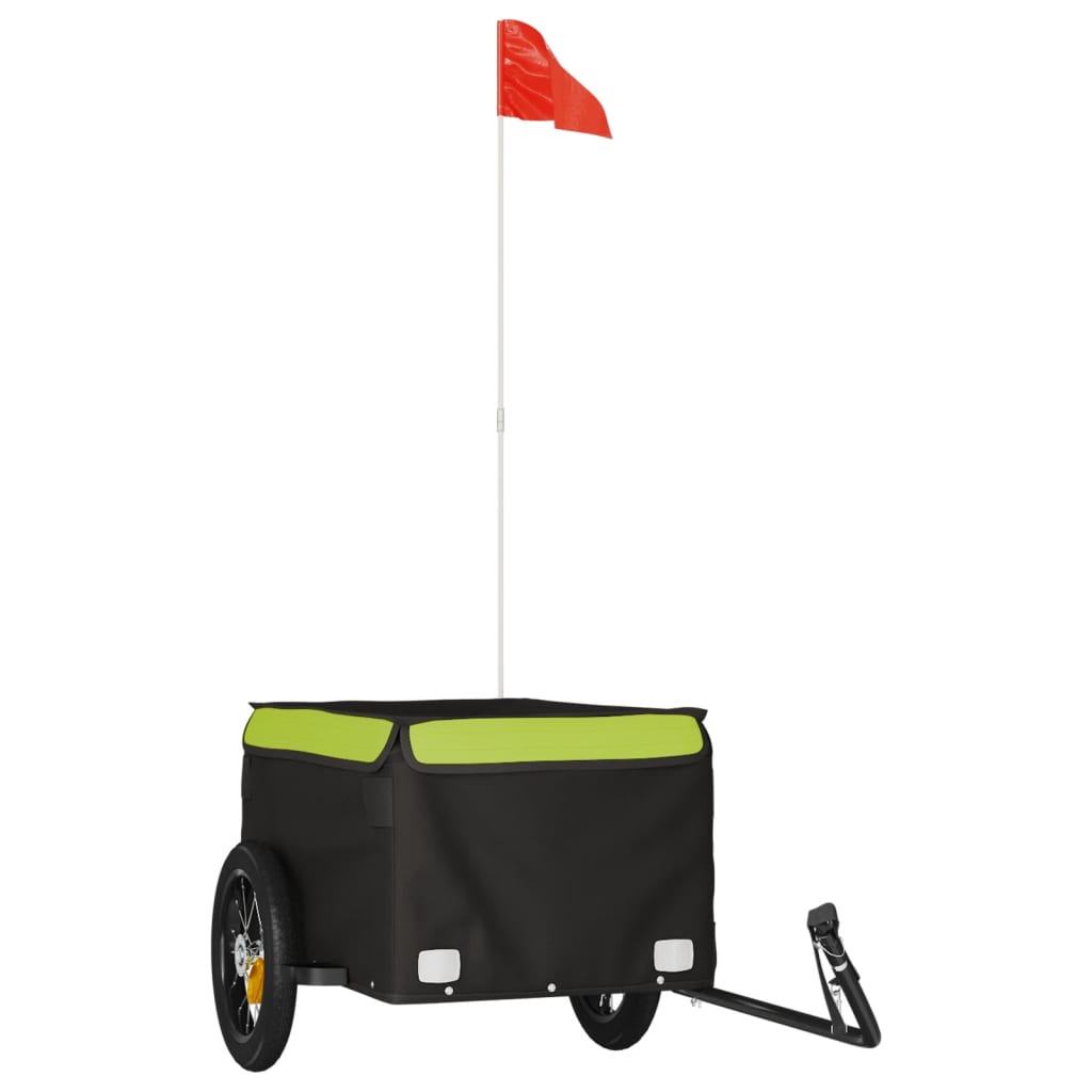 Remorcă de marfă pentru biciclete, negru & verde, 30 kg, fier Lando - Lando
