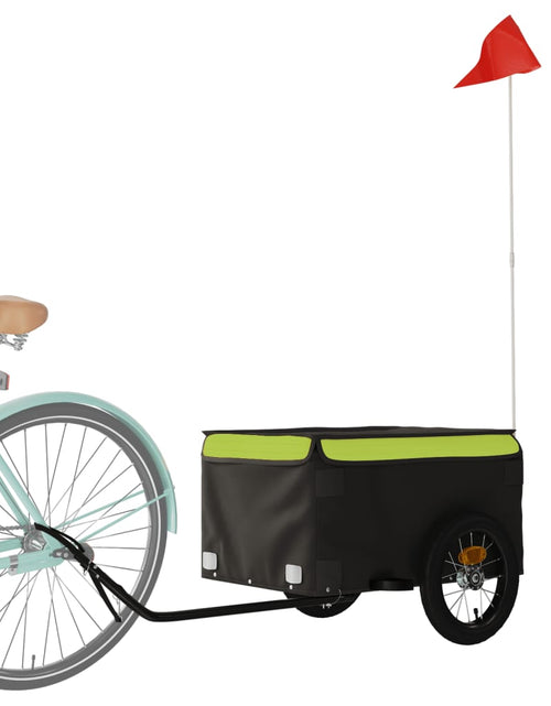 Încărcați imaginea în vizualizatorul Galerie, Remorcă de marfă pentru biciclete, negru &amp; verde, 30 kg, fier Lando - Lando
