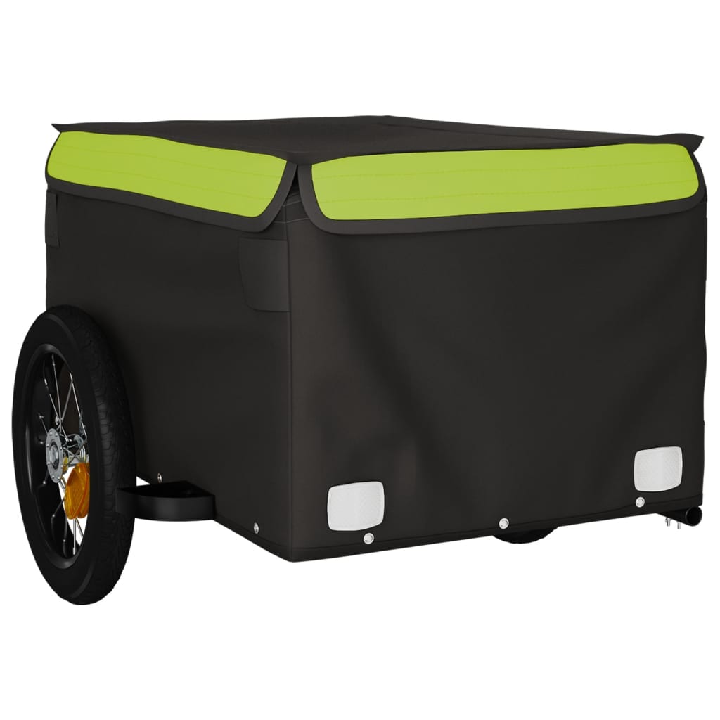 Remorcă de marfă pentru biciclete, negru & verde, 30 kg, fier Lando - Lando