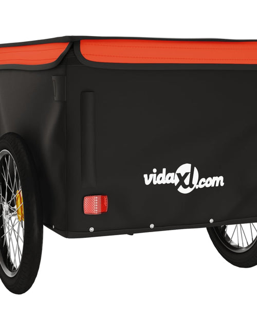 Загрузите изображение в средство просмотра галереи, Remorcă de marfă pentru biciclete negru/portocaliu 45 kg fier Lando - Lando
