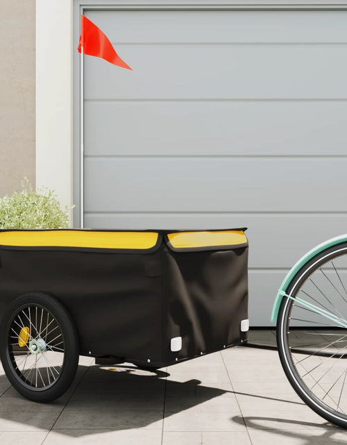 Încărcați imaginea în vizualizatorul Galerie, Remorcă de marfă pentru biciclete, negru și galben, 45 kg, fier Lando - Lando
